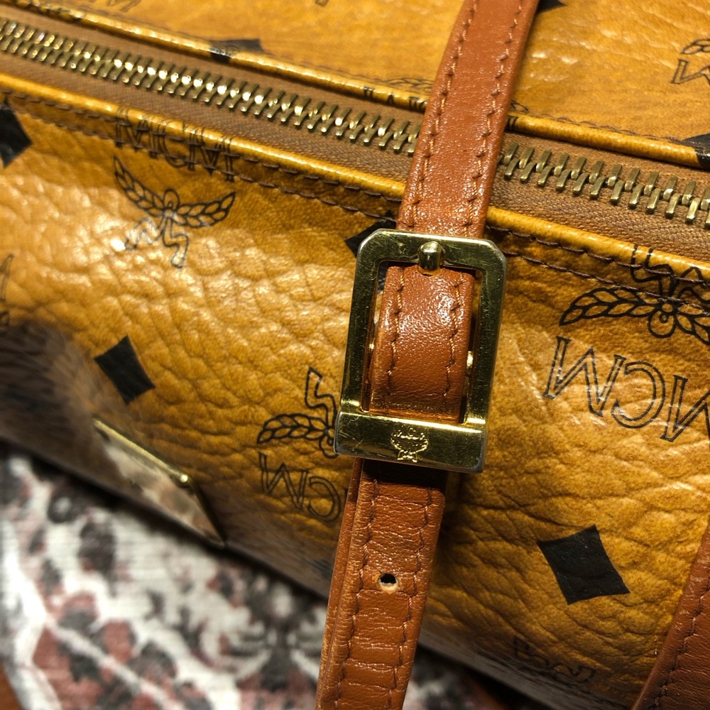 MCM Cognac Visetos Barrel Bag Pristine EUC - Picture 10 of 15